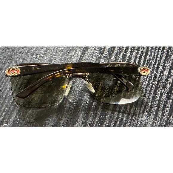 🔥😎GUCCI GG AUTHENTIC Brown Gradient Havana Tortoise Shell Rimless aviator Sung - Picture 4 of 8